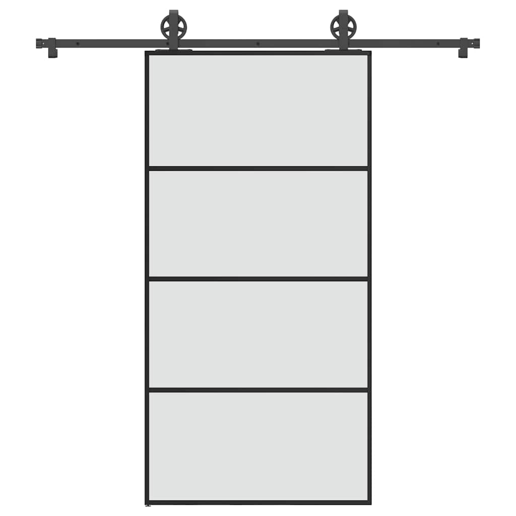 Schiebetür mit Beschlag 102,5x205 cm ESG-Glas & Aluminium