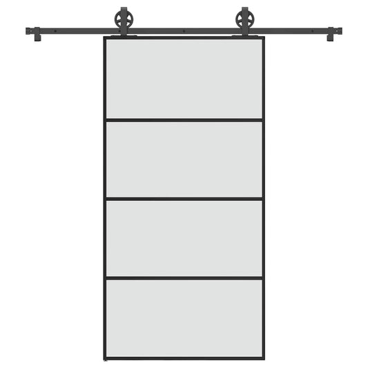 Schiebetür mit Beschlag 102,5x205 cm ESG-Glas & Aluminium