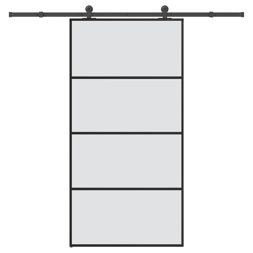 Schiebetür mit Beschlag 102,5x205 cm ESG-Glas & Aluminium