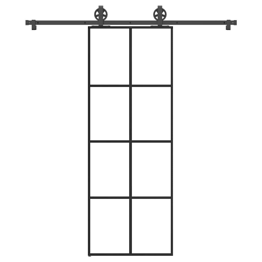 Schiebetür mit Beschlag 76x205 cm ESG-Glas & Aluminium