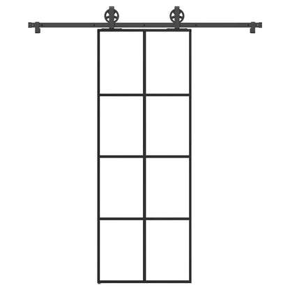 Schiebetür mit Beschlag 76x205 cm ESG-Glas & Aluminium