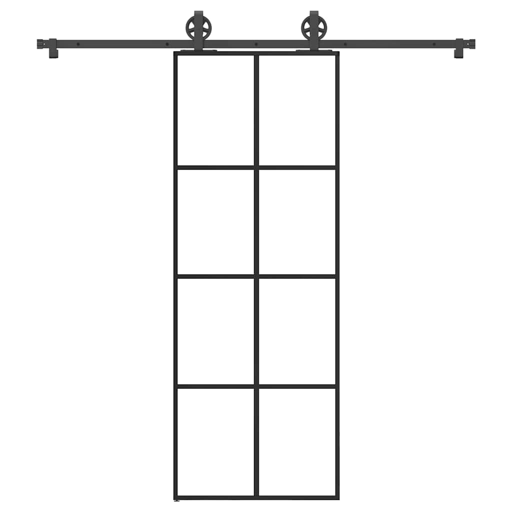 Schiebetür mit Beschlag 76x205 cm ESG-Glas & Aluminium