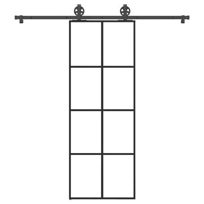 Schiebetür mit Beschlag 76x205 cm ESG-Glas & Aluminium