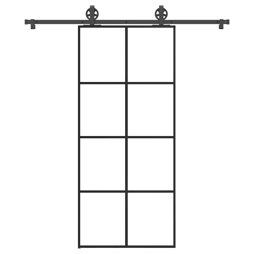 Schiebetür mit Beschlag 90x205 cm ESG-Glas & Aluminium