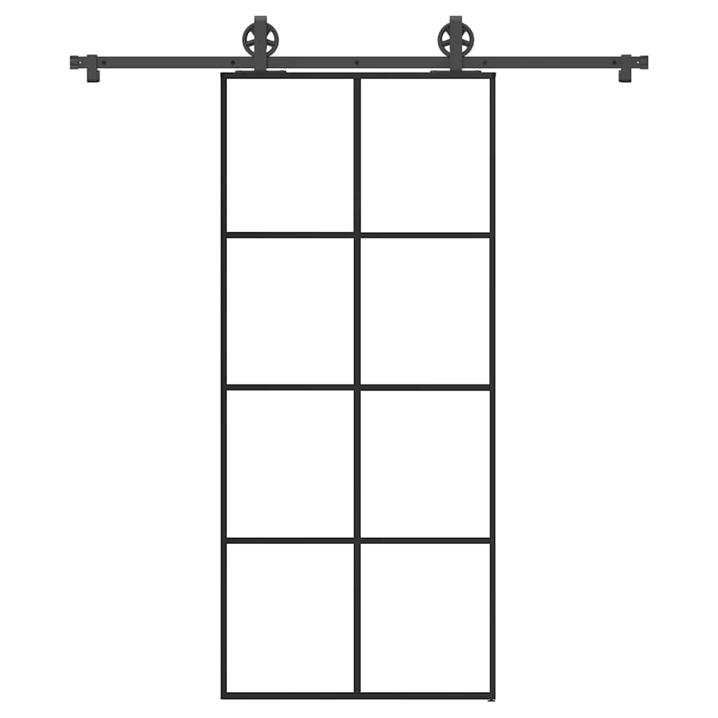 Schiebetür mit Beschlag 90x205 cm ESG-Glas & Aluminium