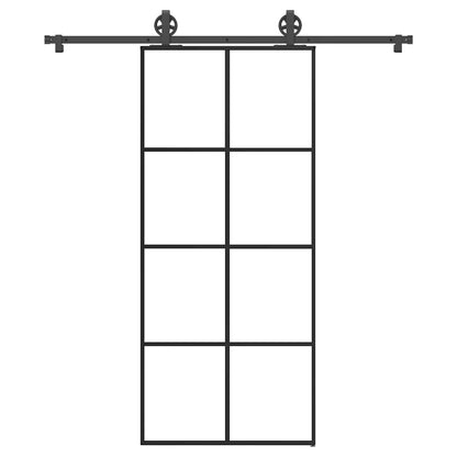 Schiebetür mit Beschlag 90x205 cm ESG-Glas & Aluminium