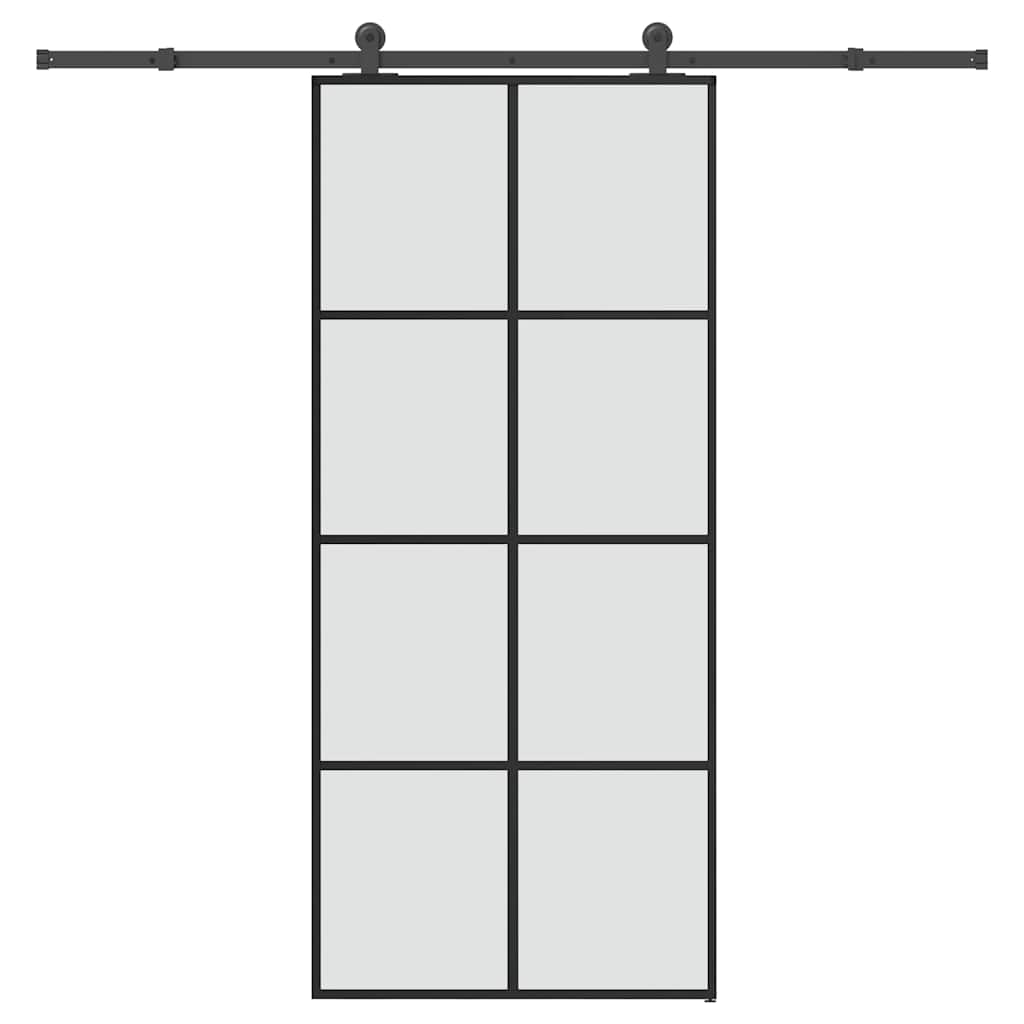 Schiebetür mit Beschlag 90x205 cm ESG-Glas & Aluminium