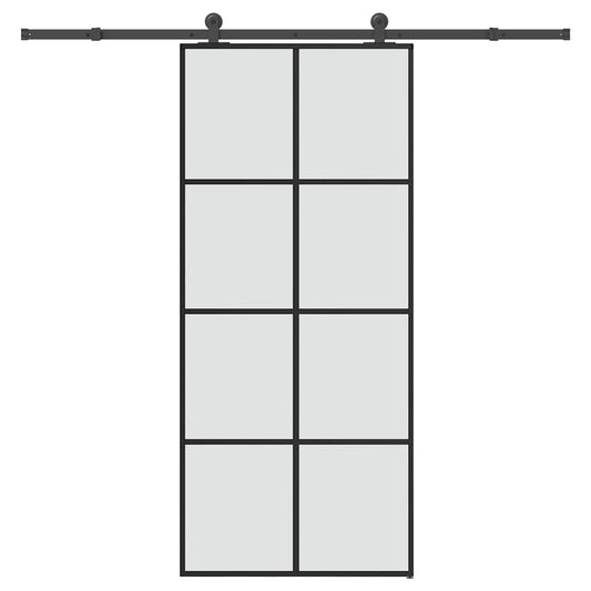 Schiebetür mit Beschlag 90x205 cm ESG-Glas & Aluminium