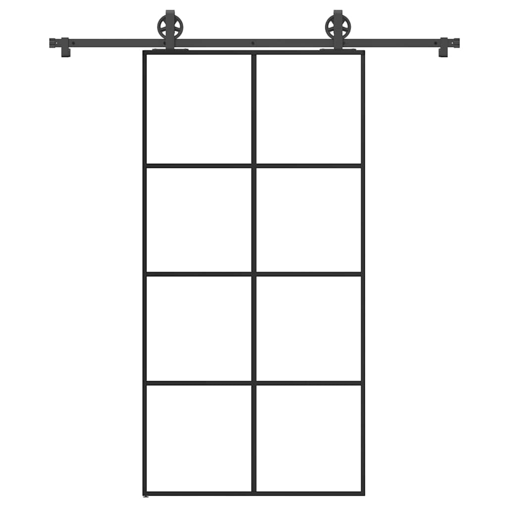 Schiebetür mit Beschlag 102,5x205 cm ESG-Glas & Aluminium