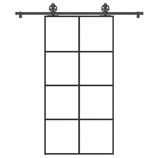 Schiebetür mit Beschlag 102,5x205 cm ESG-Glas & Aluminium