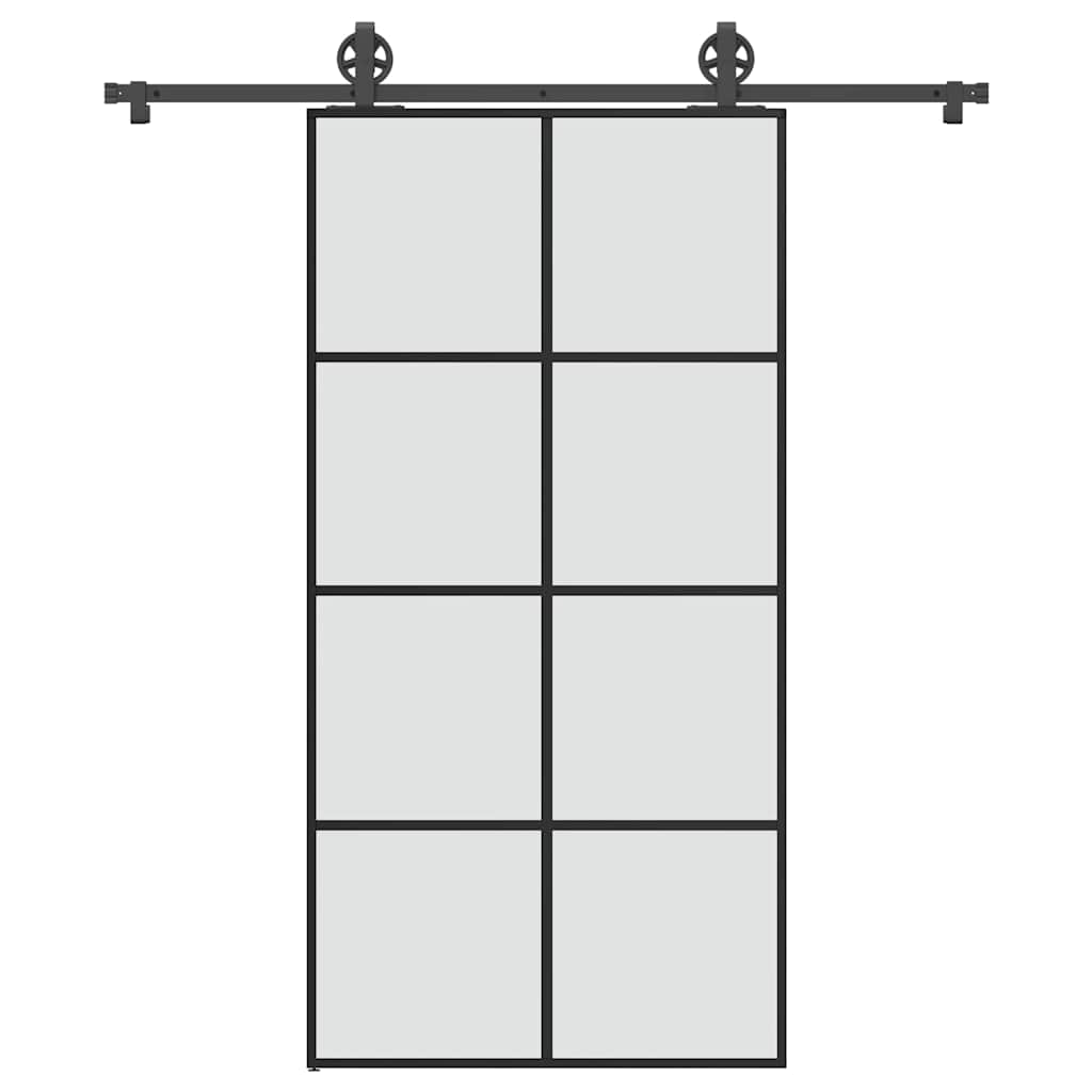 Schiebetür mit Beschlag 102,5x205 cm ESG-Glas & Aluminium