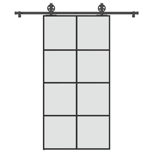 Schiebetür mit Beschlag 102,5x205 cm ESG-Glas & Aluminium