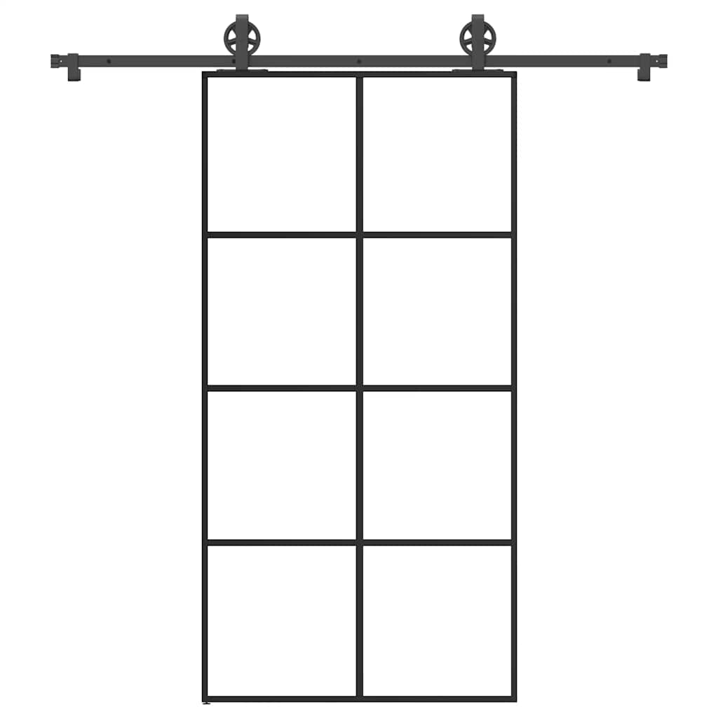 Schiebetür mit Beschlag 102,5x205 cm ESG-Glas & Aluminium