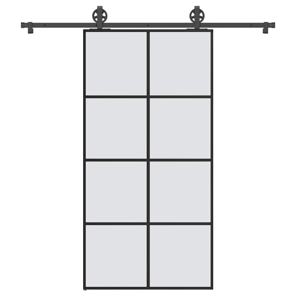 Schiebetür mit Beschlag 102,5x205 cm ESG-Glas & Aluminium