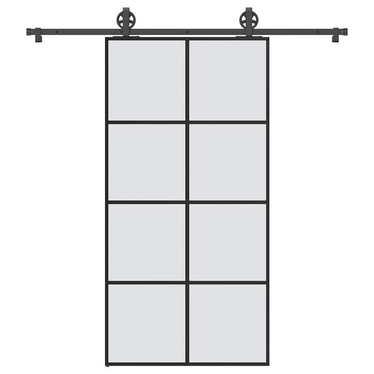 Schiebetür mit Beschlag 102,5x205 cm ESG-Glas & Aluminium