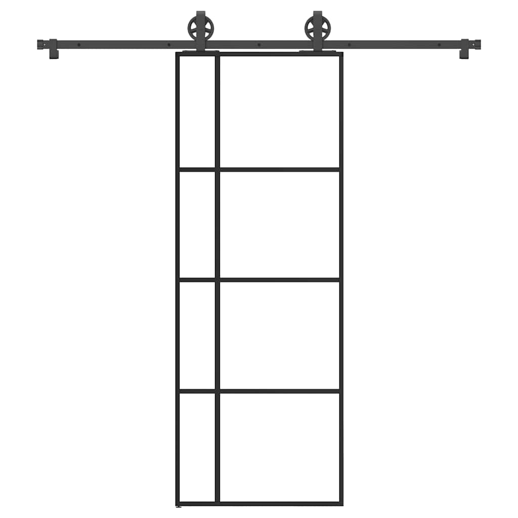 Schiebetür mit Beschlag 76x205 cm ESG-Glas & Aluminium