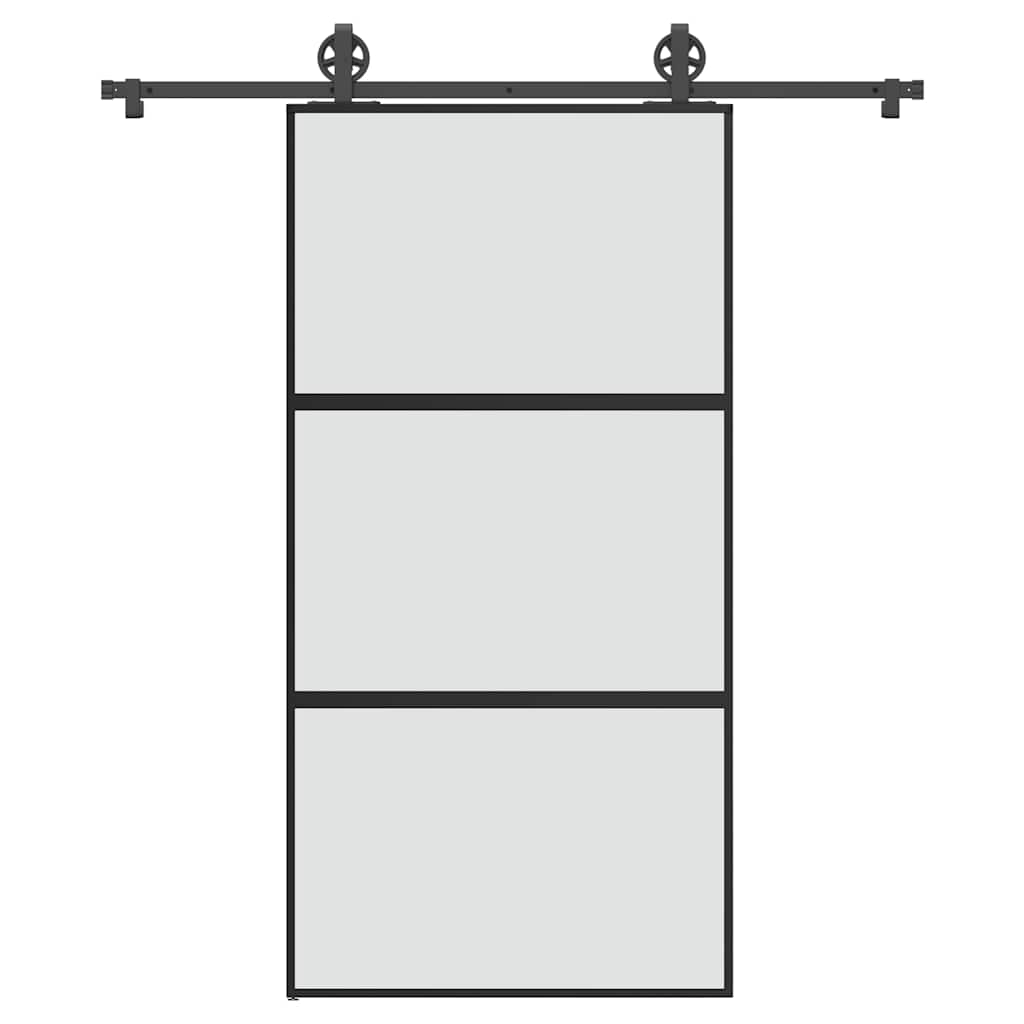 Schiebetür mit Beschlag 102,5x205 cm Hartglas & Aluminium