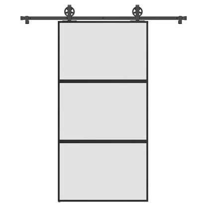 Schiebetür mit Beschlag 102,5x205 cm Hartglas & Aluminium