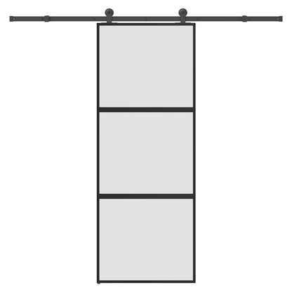 Schiebetür mit Beschlag 76x205 cm Hartglas & Aluminium