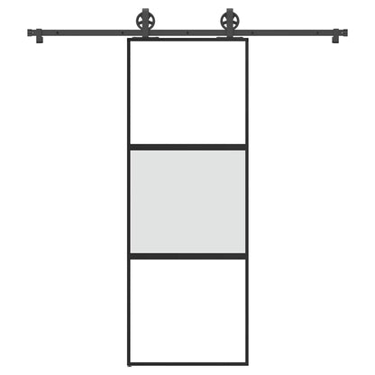 Schiebetür mit Beschlag 76x205 cm Hartglas & Aluminium