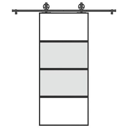 Schiebetür mit Beschlag 90x205 cm Hartglas & Aluminium