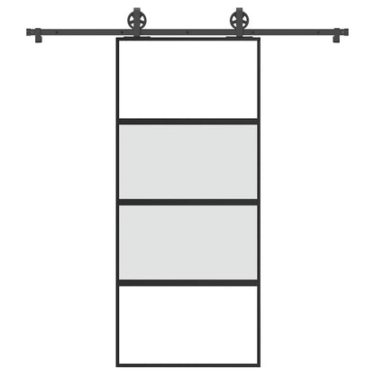 Schiebetür mit Beschlag 90x205 cm Hartglas & Aluminium