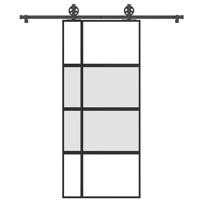 Schiebetür mit Beschlag 90x205 cm Hartglas und Aluminium