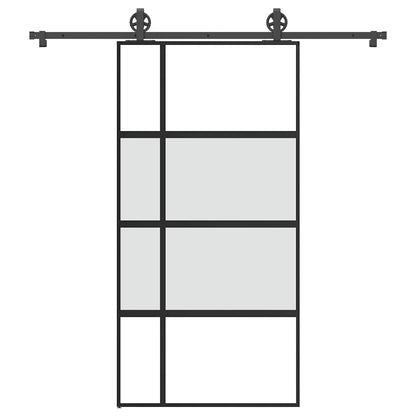 Schiebetür mit Beschlag 102,5x205 cm Hartglas und Aluminium