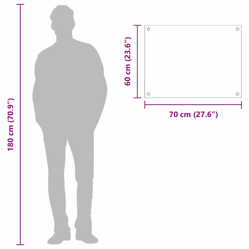 Küchenrückwand Hellgrau 70 x 60 cm Gehärtetes Glas