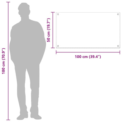 Küchenrückwand Hellgrau 100 x 50 x 0,6 cm Gehärtetes Glas
