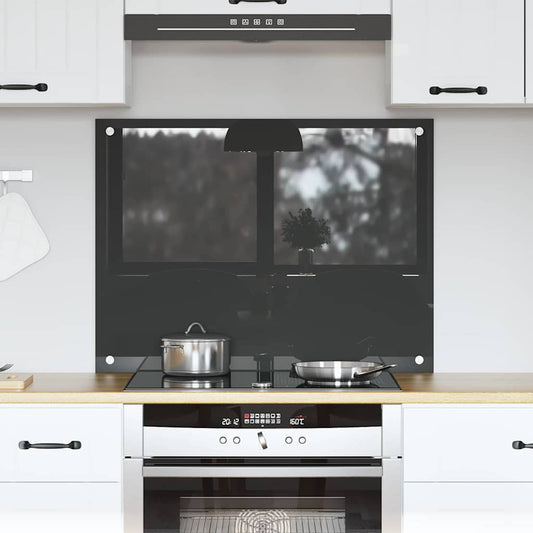 Küchenrückwand Dunkelgrau 80 x 60 x 0,6 cm Gehärtetes Glas