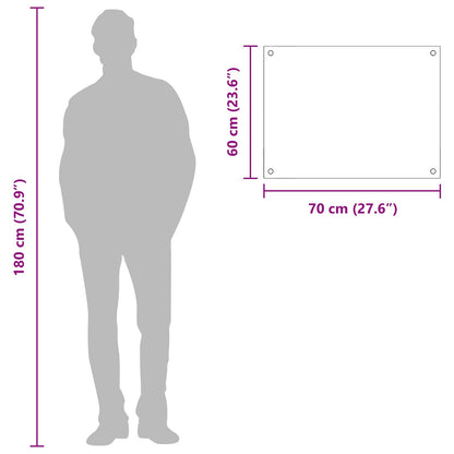 Küchenrückwand Gelb 70 x 60 x 0,6 cm Gehärtetes Glas