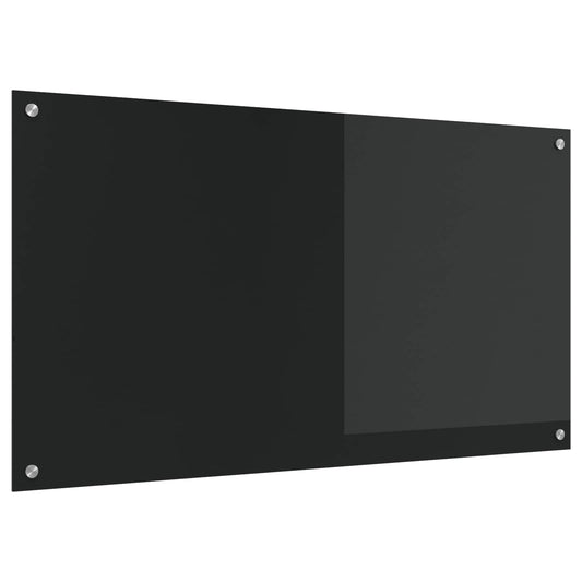 Küchenrückwand Schwarz 110 x 60 x 0,6 cm Gehärtetes Glas
