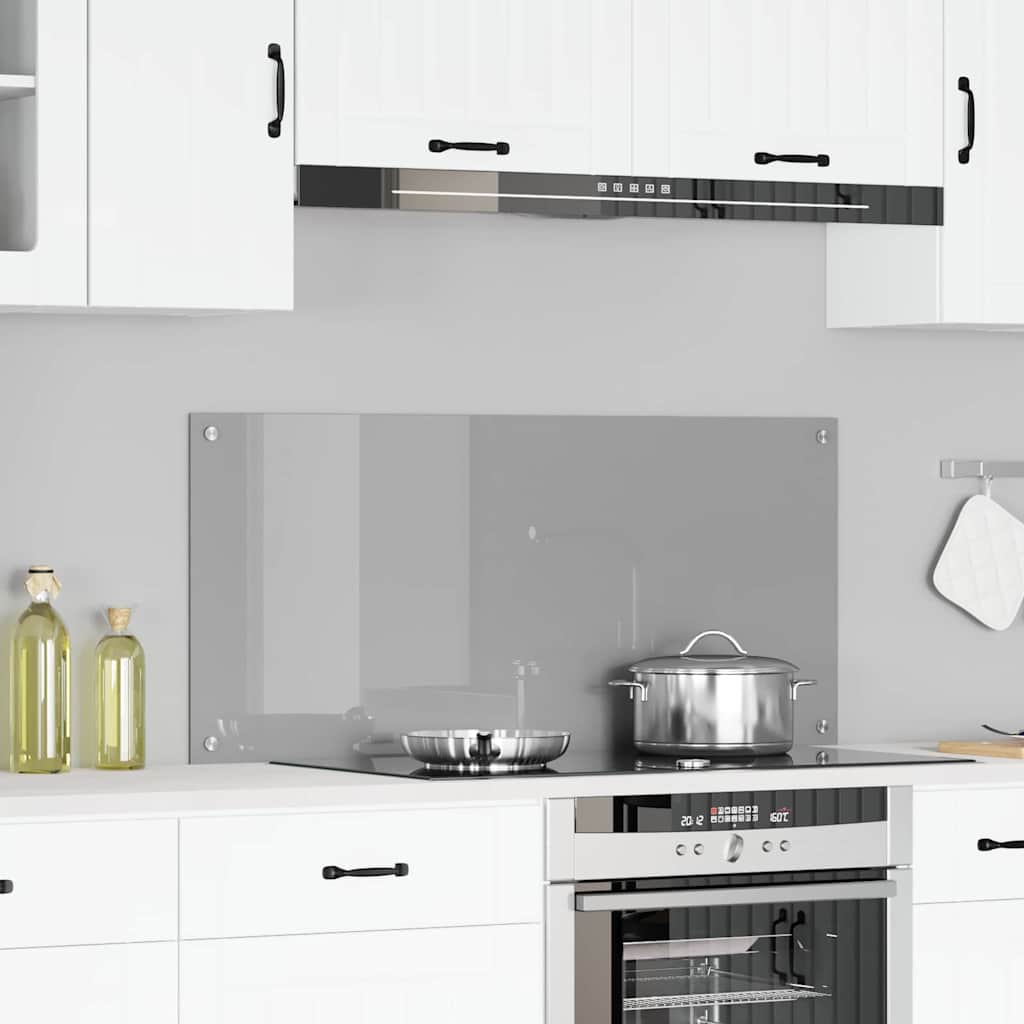 Küchenrückwand Hellgrau 110 x 50 x 0,6 cm Gehärtetes Glas