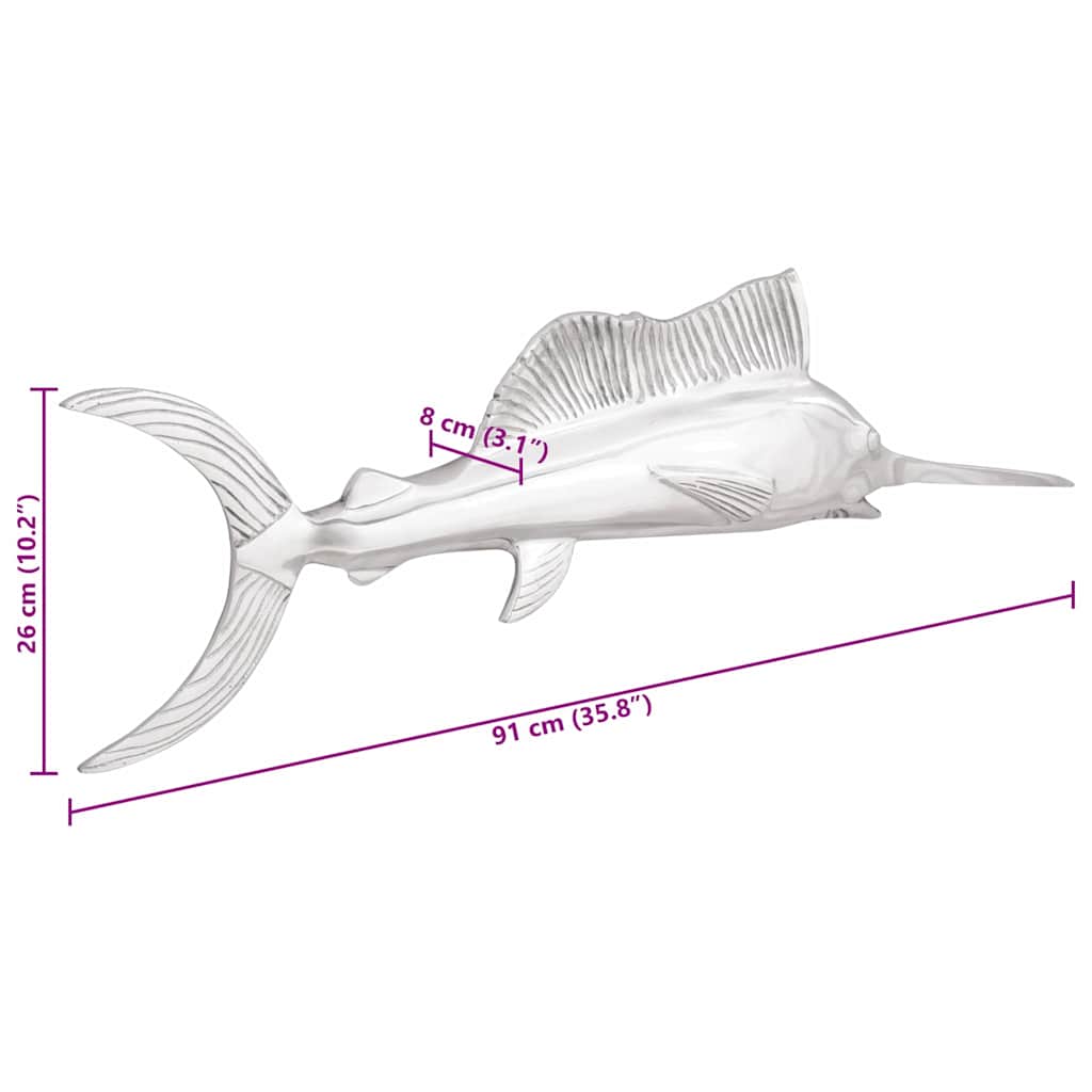 Skulptur Silber 91 x 8 x 26 cm Aluminium