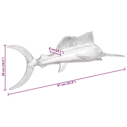 Skulptur Silber 91 x 8 x 26 cm Aluminium