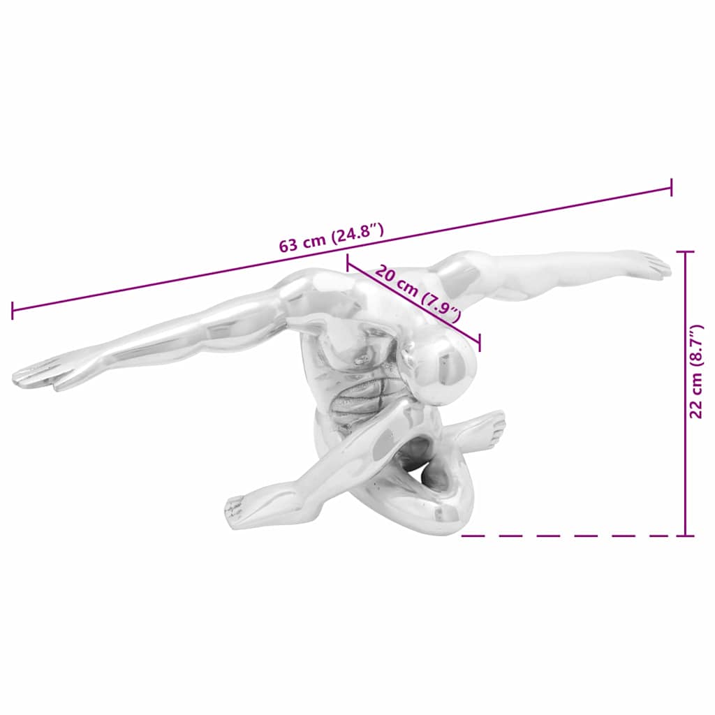 Skulptur Silber 63 x 20 x 22 cm Aluminium