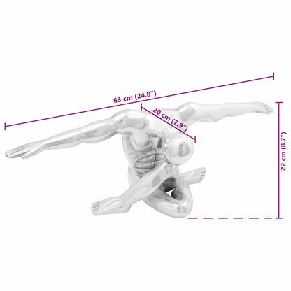 Skulptur Silber 63 x 20 x 22 cm Aluminium