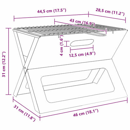 Outdoor Grill Schwarz 46 x 30 x 31 cm Stahl