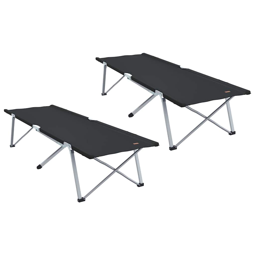 Klapp Schlafbett fürs Camping 2 pcs Schwarz
