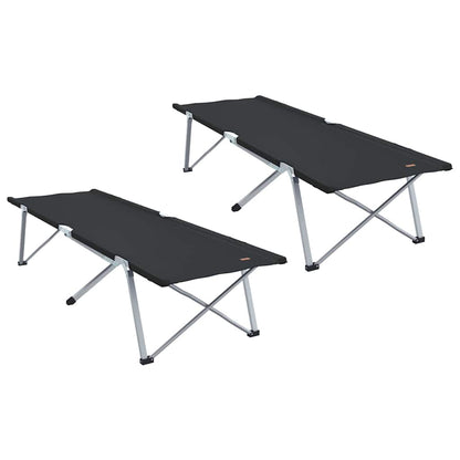 Klapp Schlafbett fürs Camping 2 pcs Schwarz