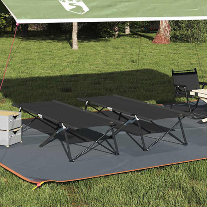 Klapp Schlafbett fürs Camping 2 pcs Schwarz 206 x 76 x 74 cm