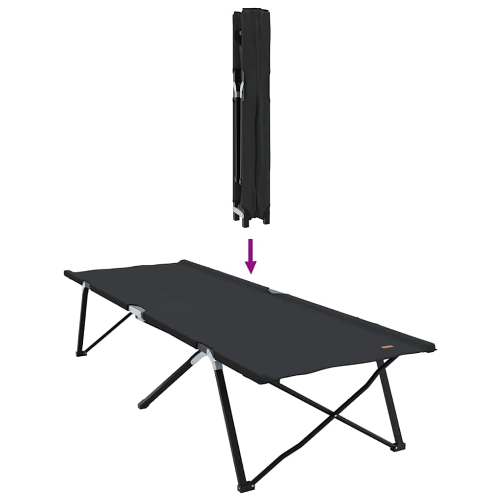 Klapp Schlafbett fürs Camping 2 pcs Schwarz 206 x 76 x 74 cm