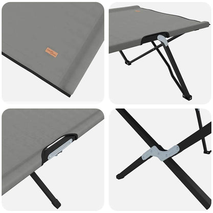 Klapp Schlafbett fürs Camping 2 pcs Grau 206 x 76 x 74 cm