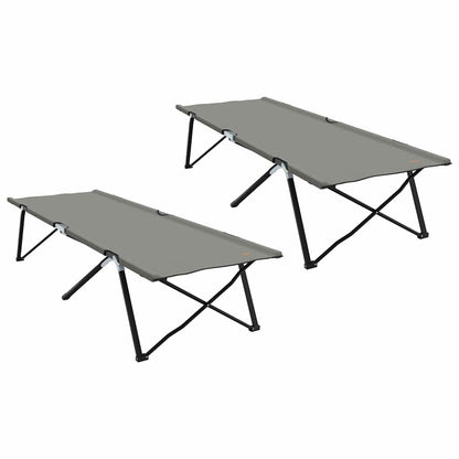 Klapp Schlafbett fürs Camping 2 pcs Grau 206 x 76 x 74 cm