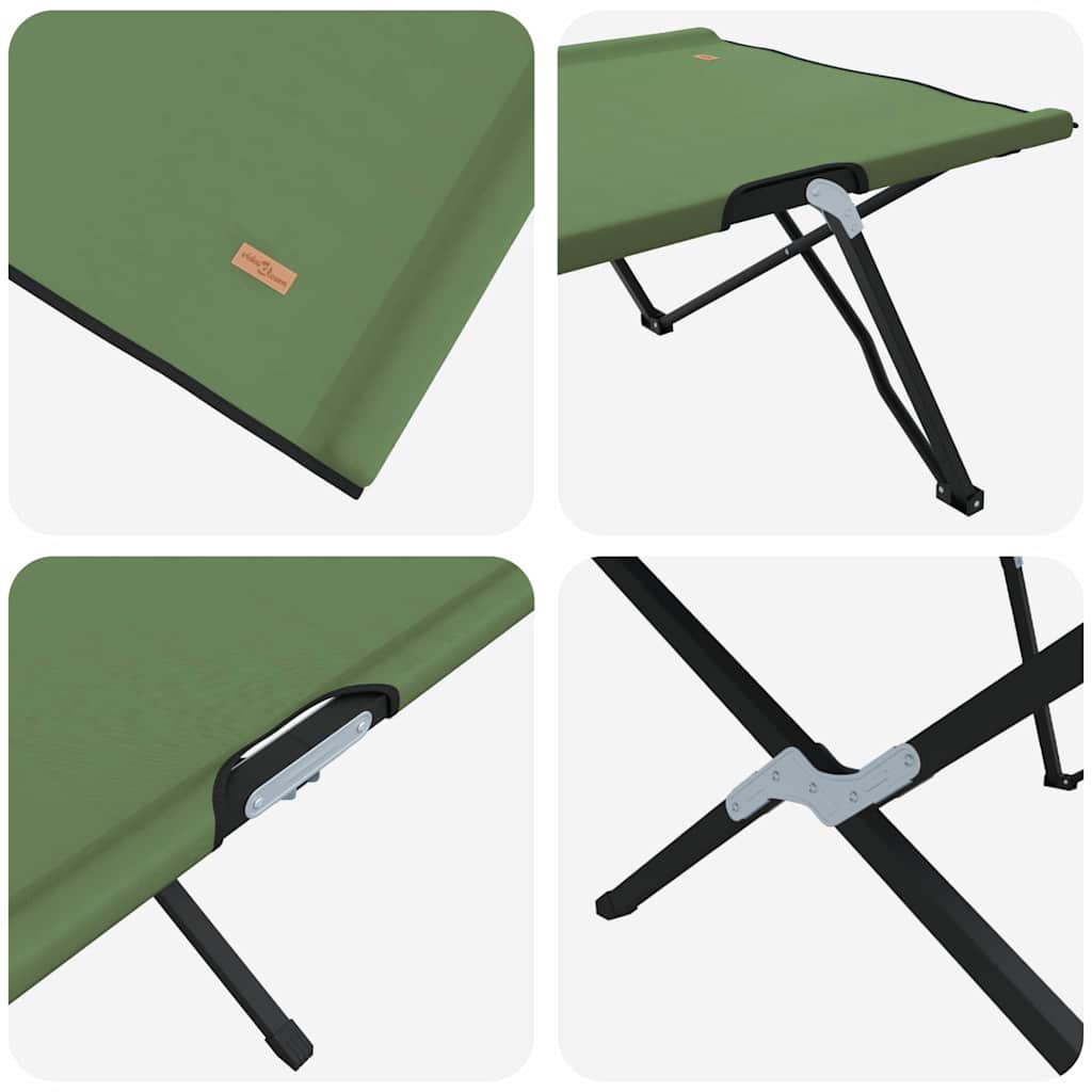 Klapp Schlafbett fürs Camping 2 pcs Grün 206 x 76 x 74 cm