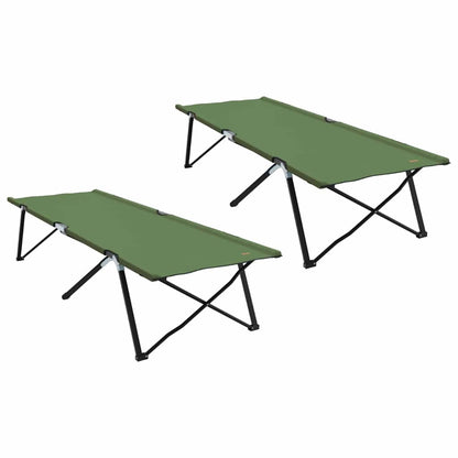 Klapp Schlafbett fürs Camping 2 pcs Grün 206 x 76 x 74 cm