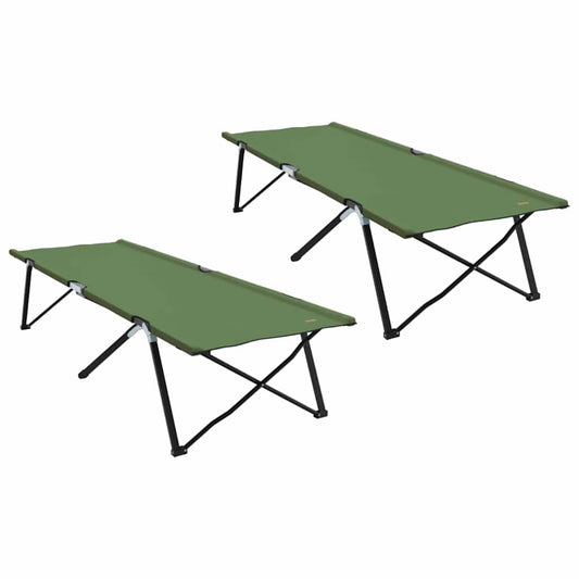 Klapp Schlafbett fürs Camping 2 pcs Grün 206 x 76 x 74 cm