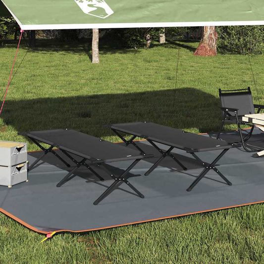 Klapp Schlafbett fürs Camping 2 pcs Schwarz 193 x 69 x 45 cm