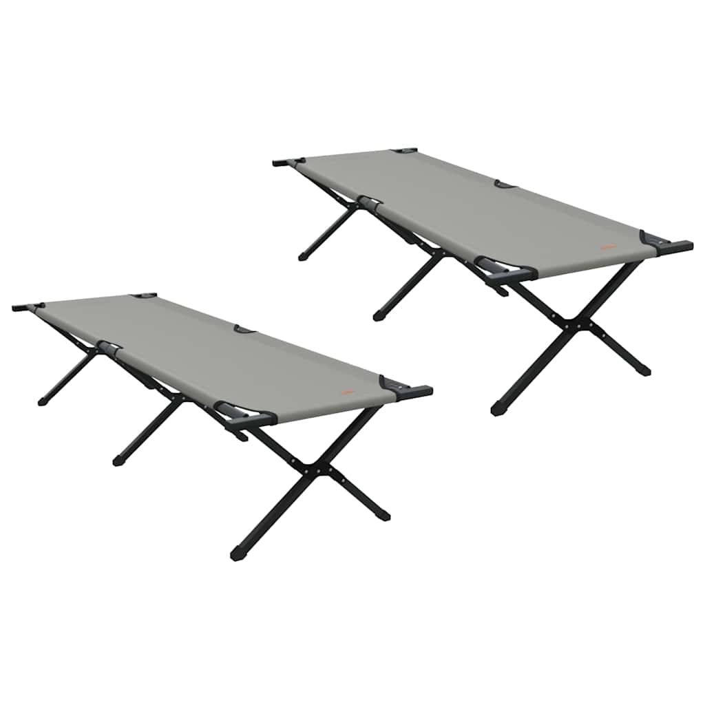 Klapp Schlafbett fürs Camping 2 pcs Grau 193 x 69 x 45 cm
